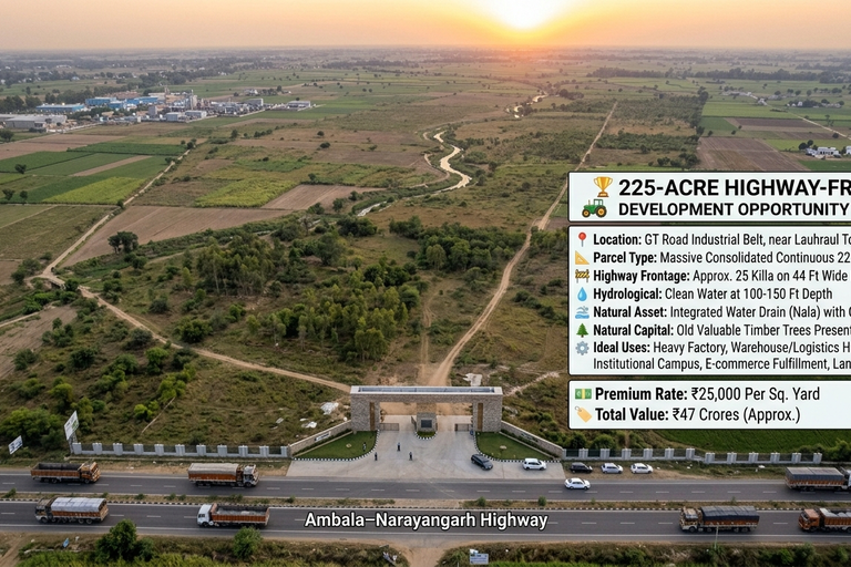 Large Land Parcel for Sale – Ambala–Narayangarh Highway 