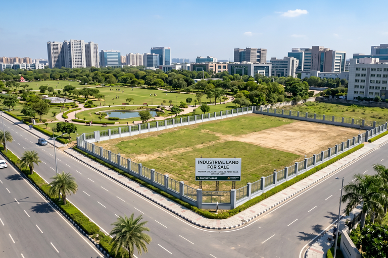Park-Facing Industrial Plot For Sale in Prime Noida Sector β 3,200 Sq.Mtr on 18 Meter Road