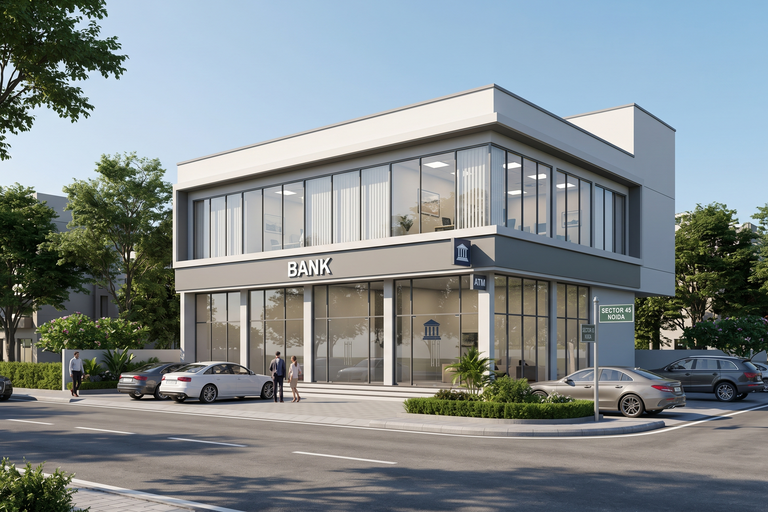 Bank Leased Commercial Property For Sale in Sector 45 Noida – Long Lease Rental Income Asset