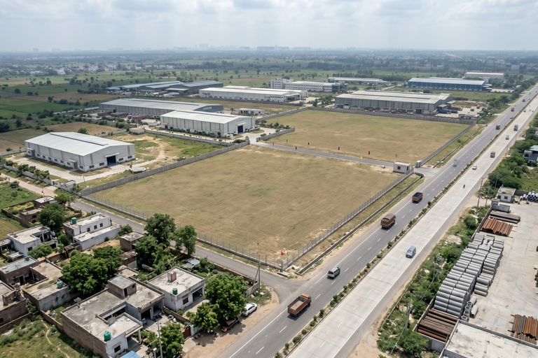 Highway Front Industrial Land For Lease / Sale on Ganga Expressway Hapur β 31,000 Sq.Yards Logistics Opportunity