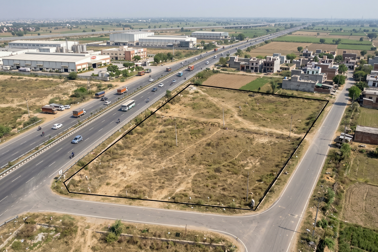 Highway Front Institutional Land For Sale on NH-709B Delhi–Baghpat Corridor – 8,800 Sq.Yards Development Parcel