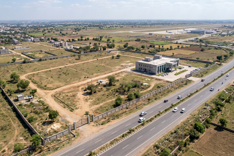 25 Acre Township Approved Institutional Land For Sale Near Gwalior Airport β NH-719 Highway Front Asset