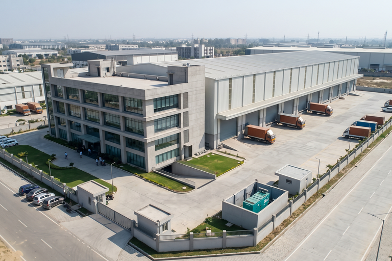 Premium Industrial Facility for Lease in IMT Manesar – 40,000 Sq.Ft RCC Building & High-Clearance Shed