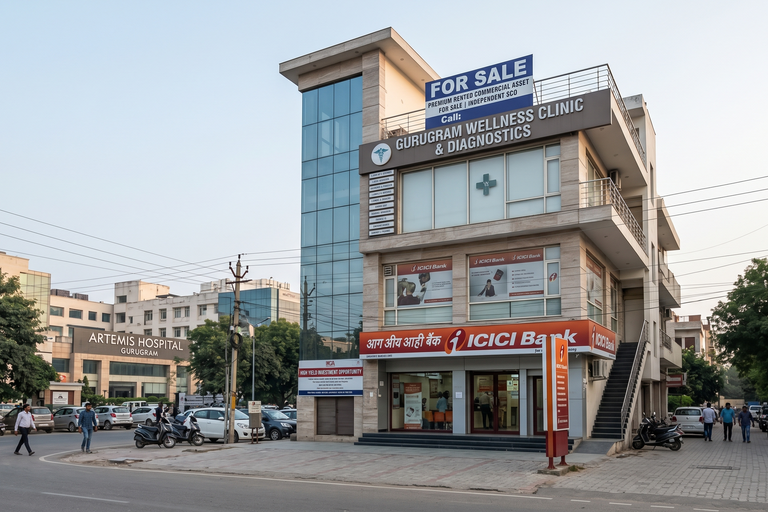 Rented SCO Investment Asset For Sale Opp. Artemis Hospital Gurgaon – Bank Leased Commercial Property - Approx. 145 Sq.Yards
